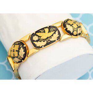 Vintage Art Nouveau Artistic Nature Themed Bracelet 7 1/2 inch - R4